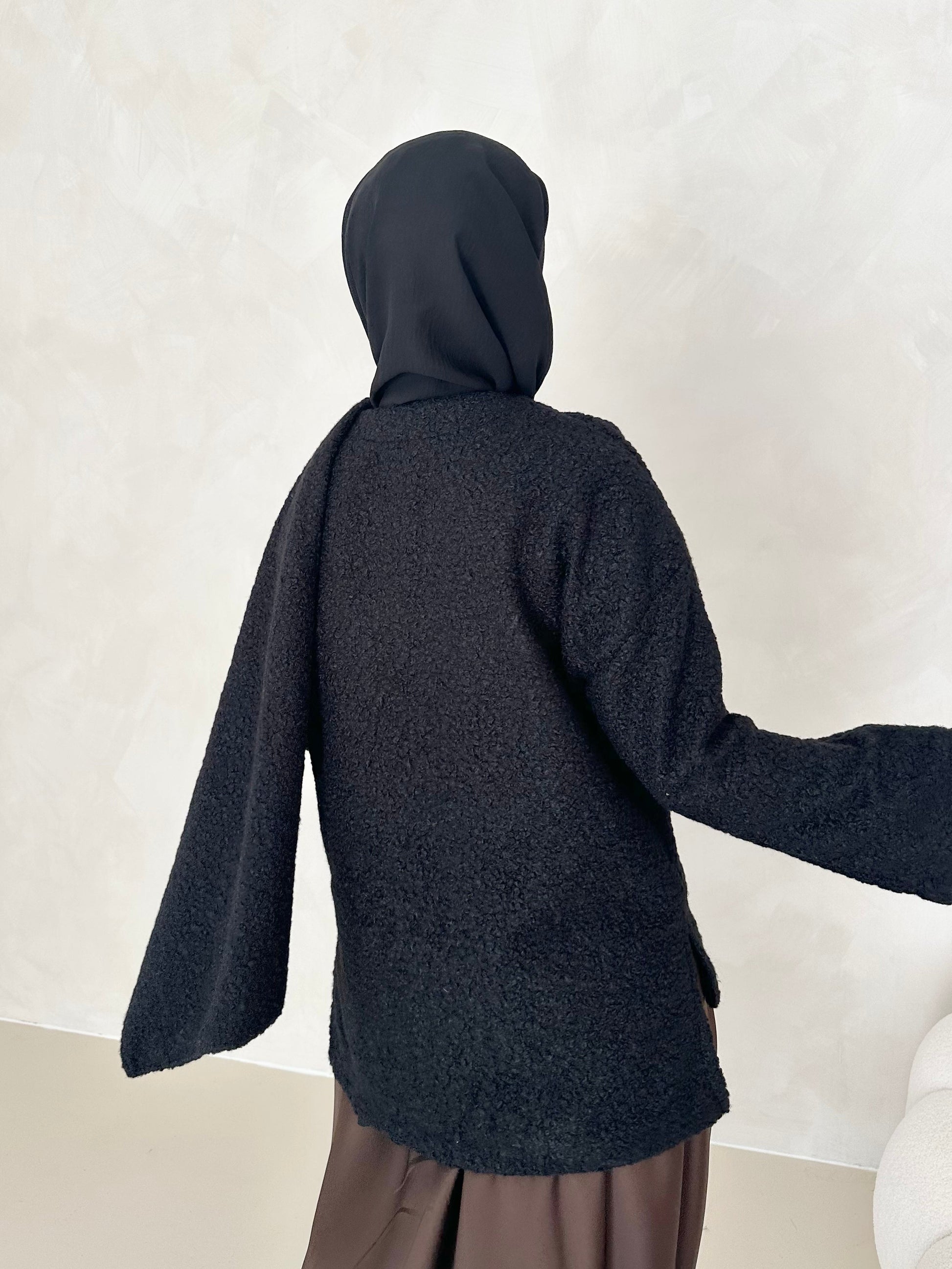 Manteau Teddy avec écharpe intégrée