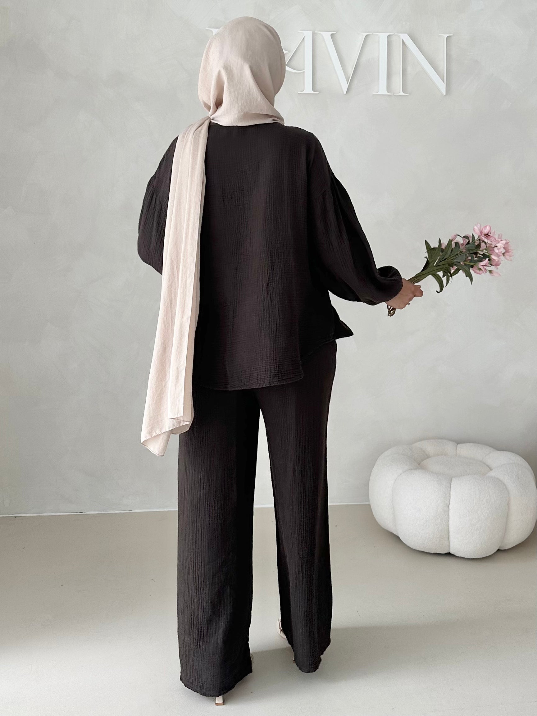 Costume deux pièces en mousseline À LACETS