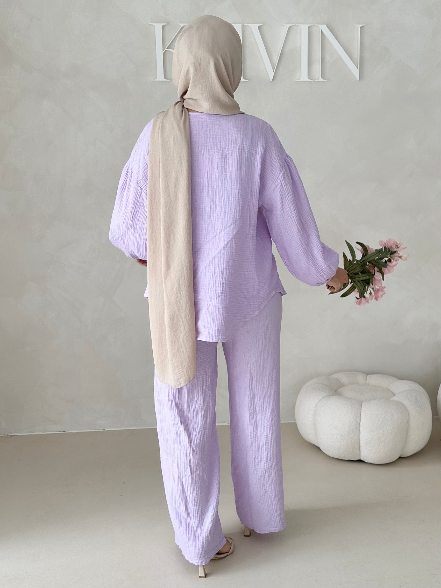 Costume deux pièces en mousseline À LACETS