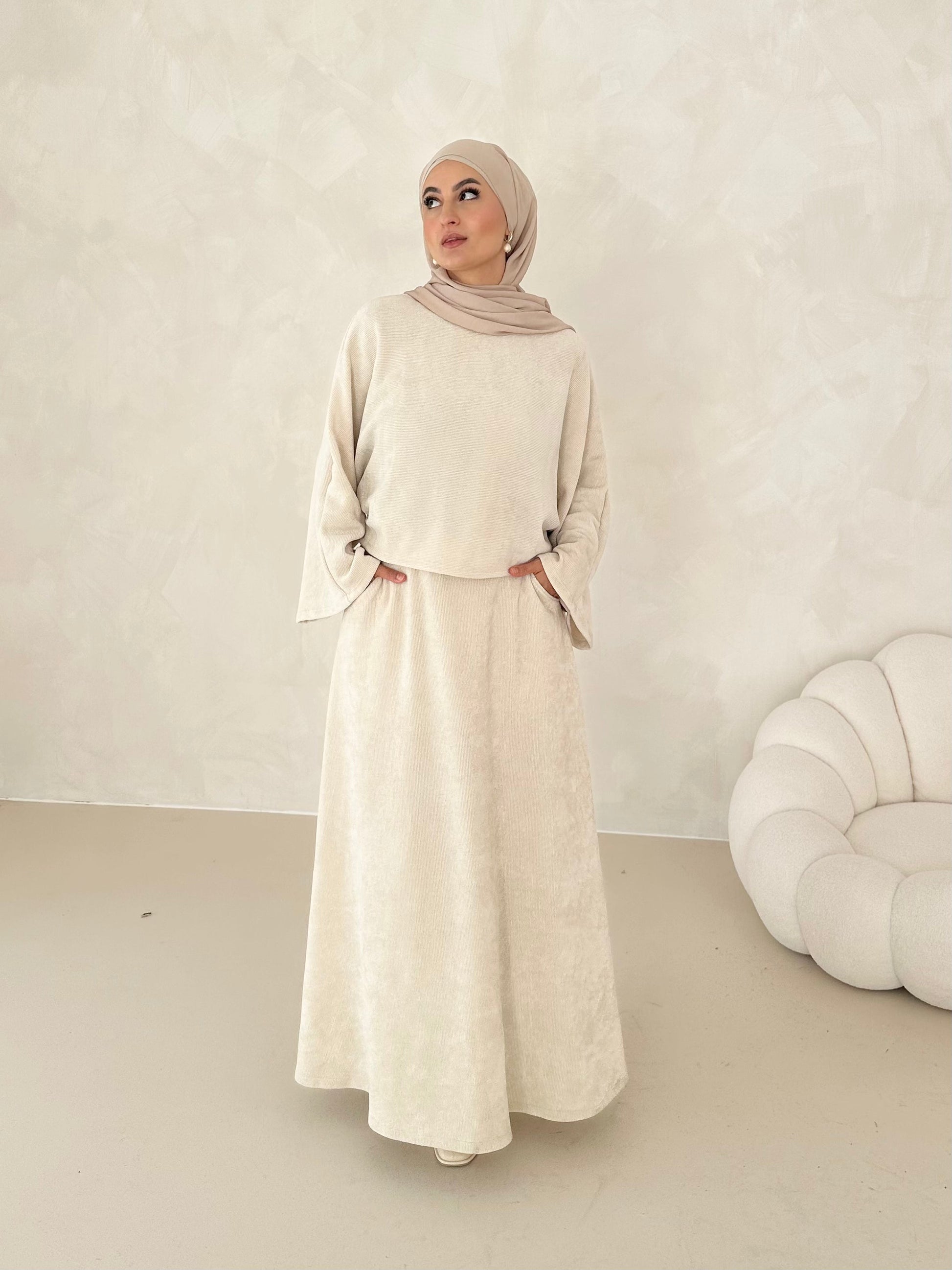 Costume deux pièces en velours côtelé