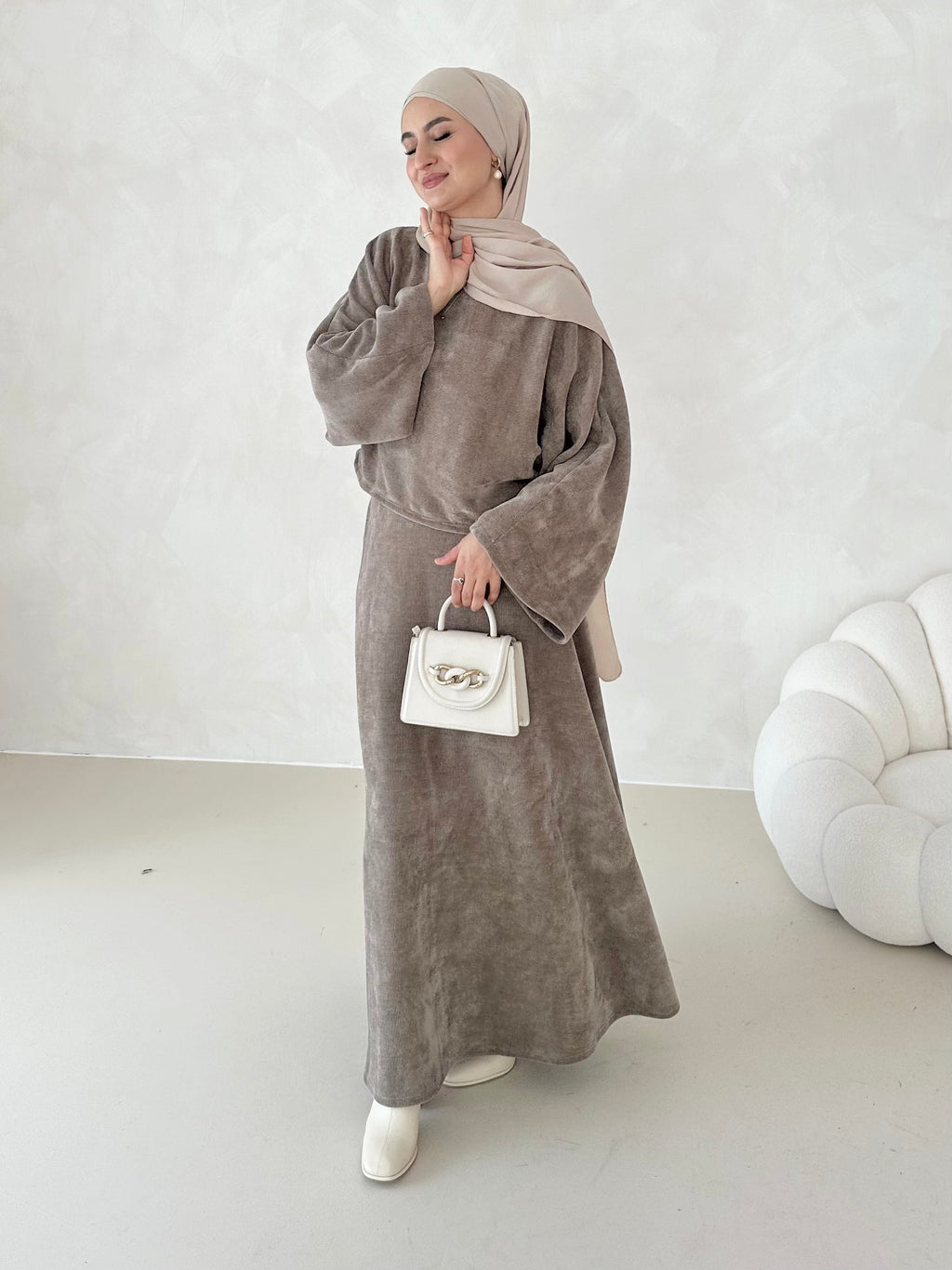 Costume deux pièces en velours côtelé