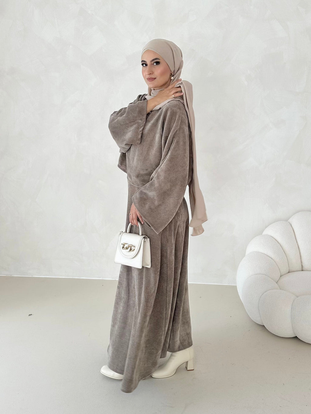 Costume deux pièces en velours côtelé