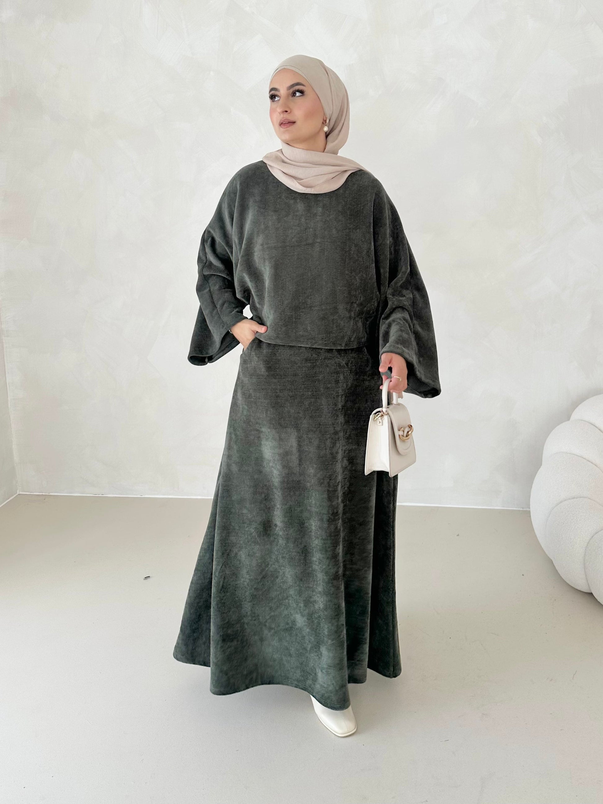 Costume deux pièces en velours côtelé