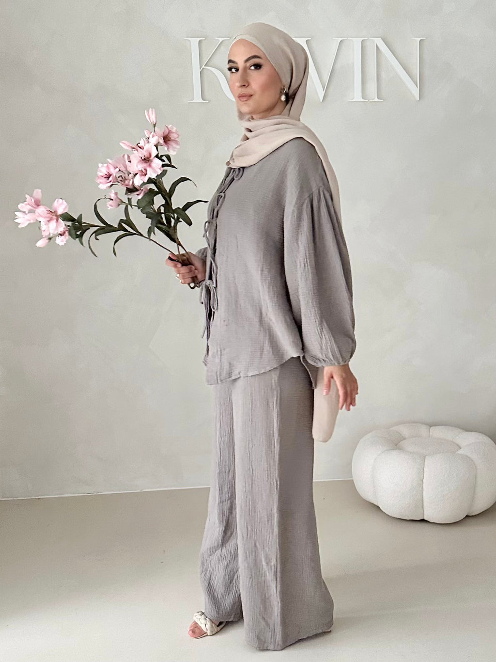 Costume deux pièces en mousseline À LACETS