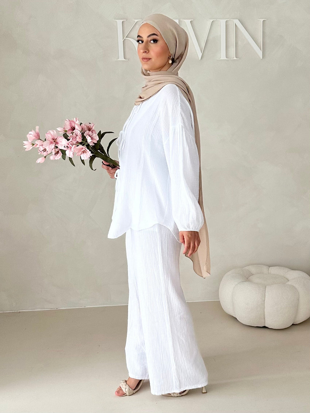 Costume deux pièces en mousseline À LACETS