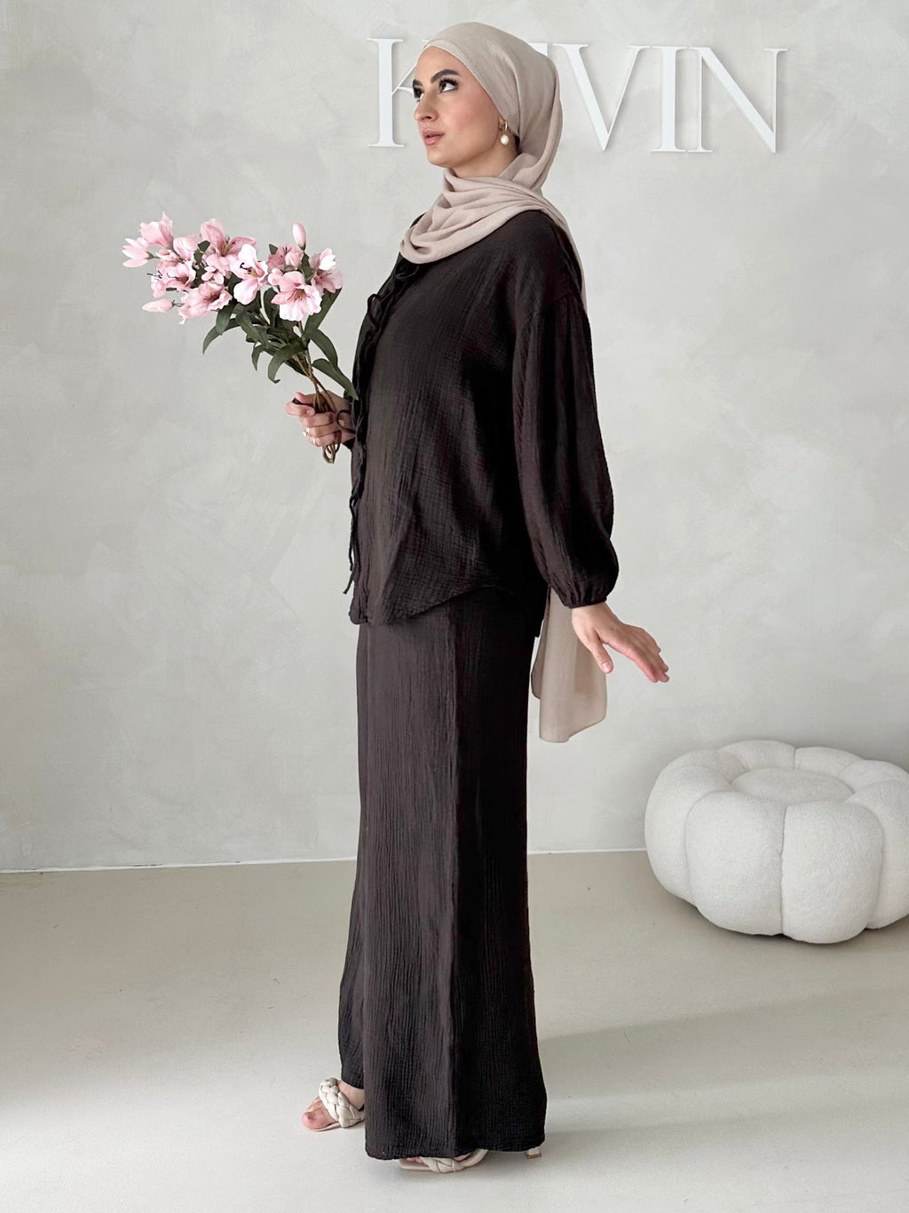 Costume deux pièces en mousseline À LACETS