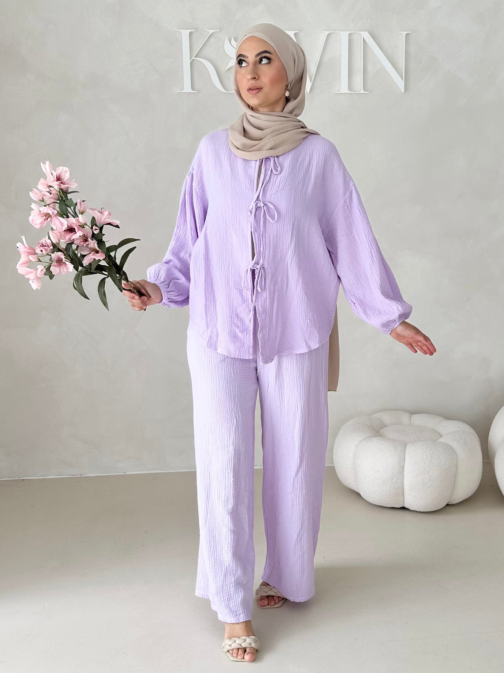 Costume deux pièces en mousseline À LACETS