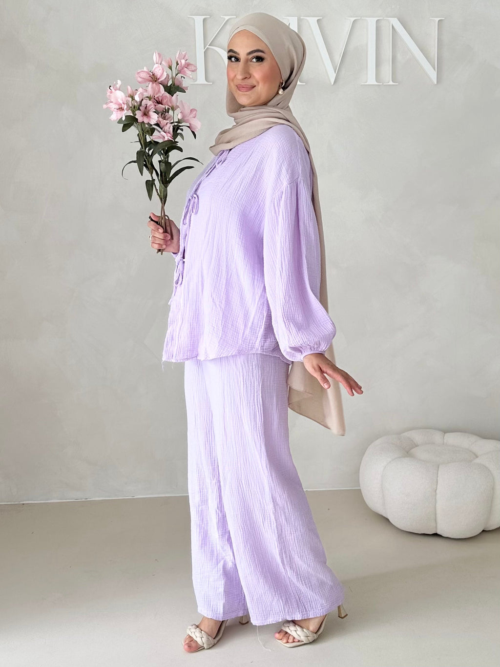 Costume deux pièces en mousseline À LACETS