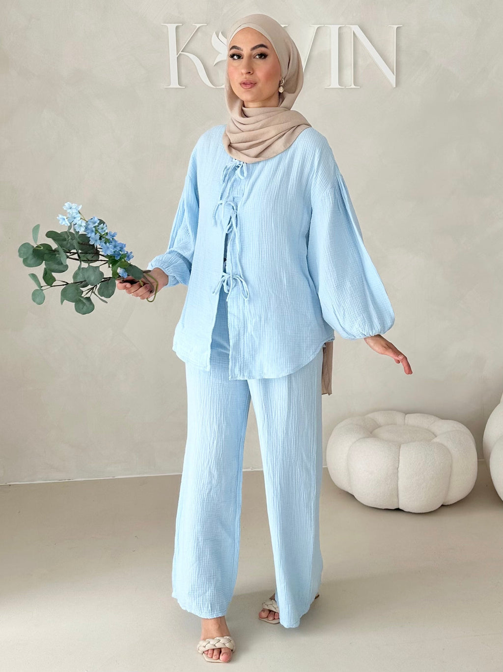 Costume deux pièces en mousseline À LACETS