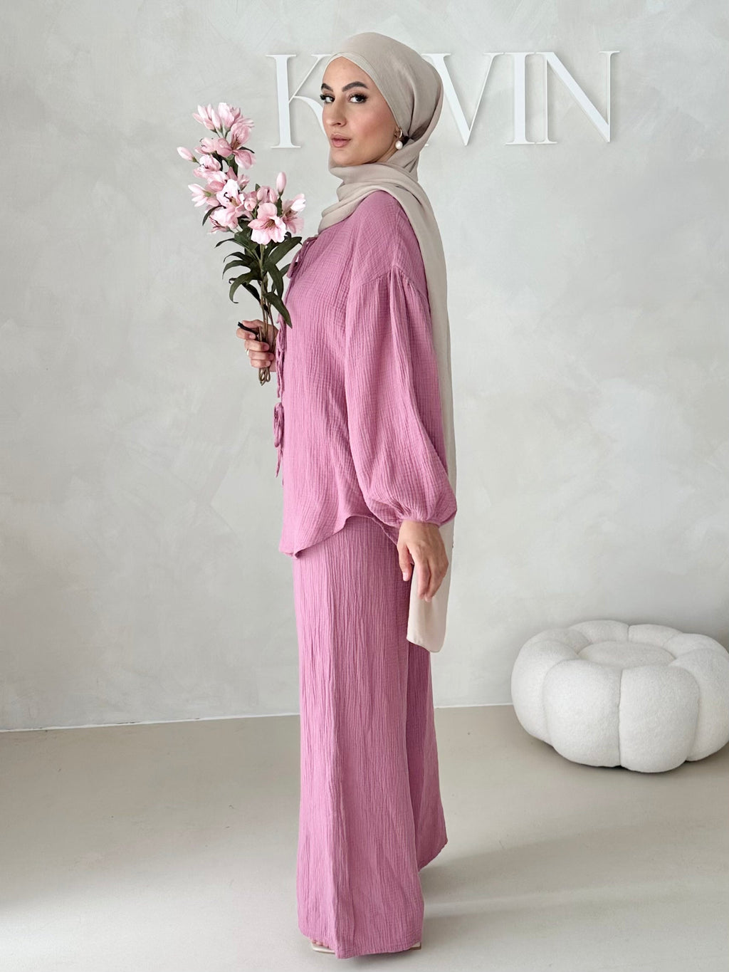 Costume deux pièces en mousseline À LACETS