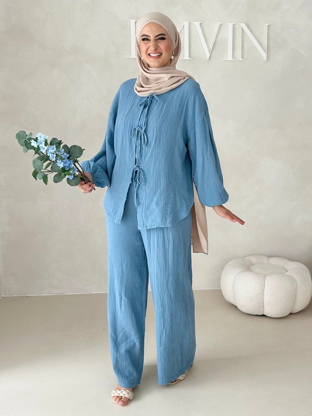 Costume deux pièces en mousseline À LACETS