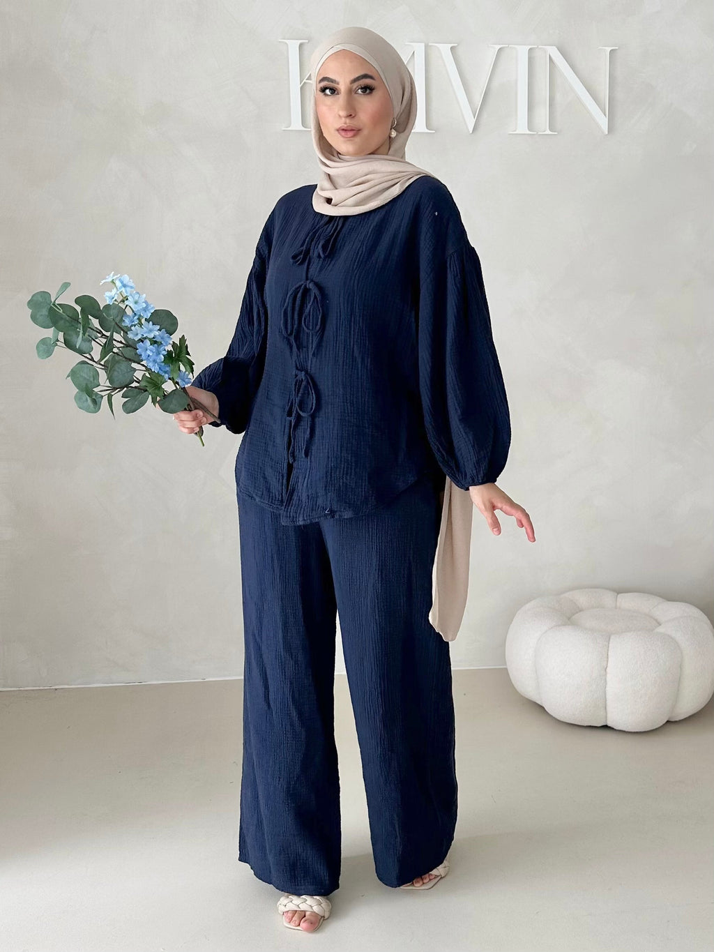 Costume deux pièces en mousseline À LACETS