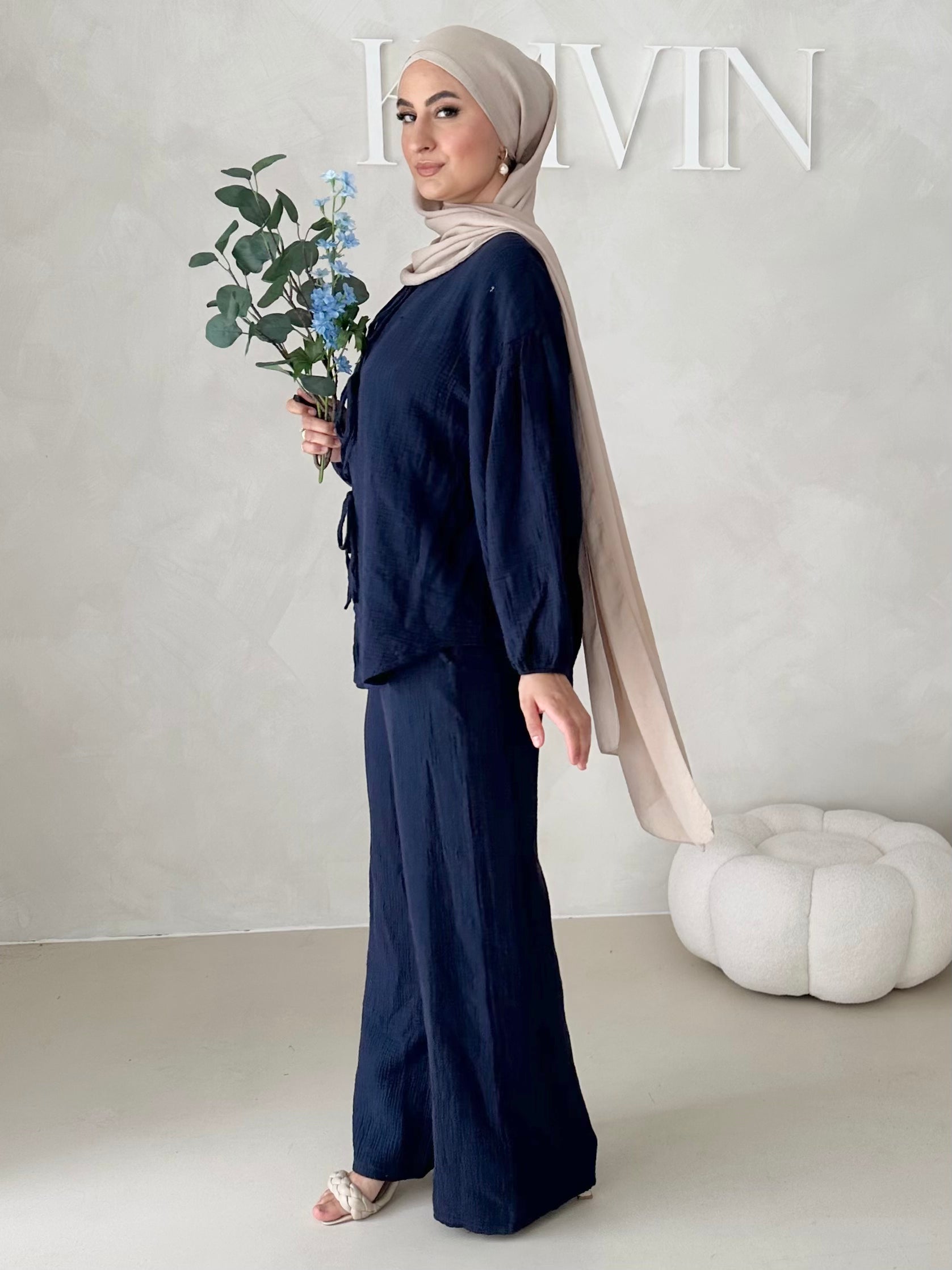 Costume deux pièces en mousseline À LACETS