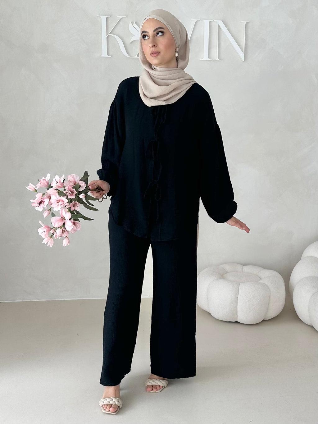 Costume deux pièces en mousseline À LACETS