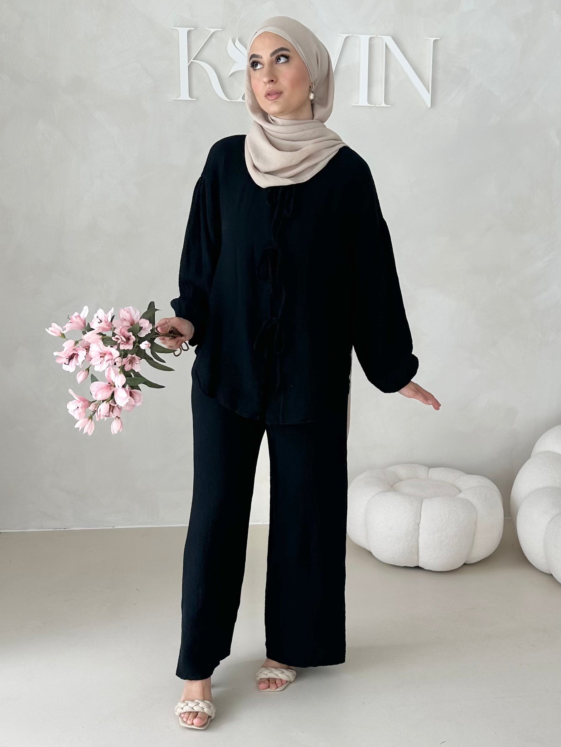 Costume deux pièces en mousseline À LACETS