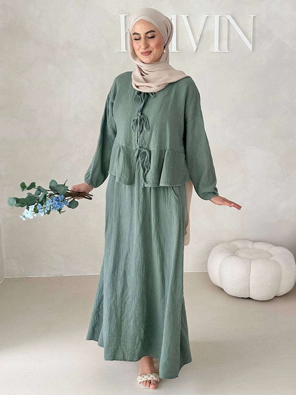 Costume deux pièces JUPE en mousseline AVEC LACETS