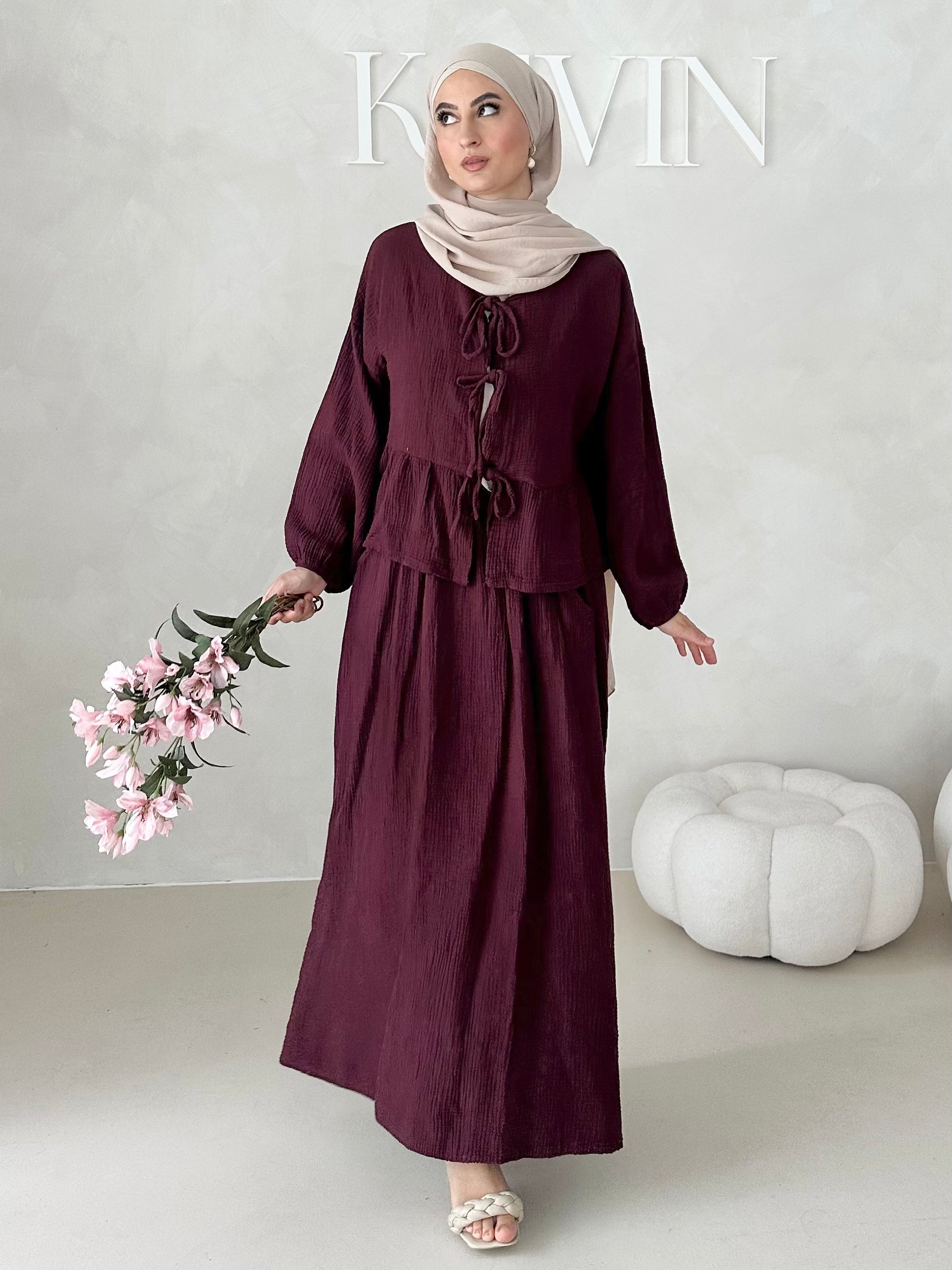 Costume deux pièces JUPE en mousseline AVEC LACETS