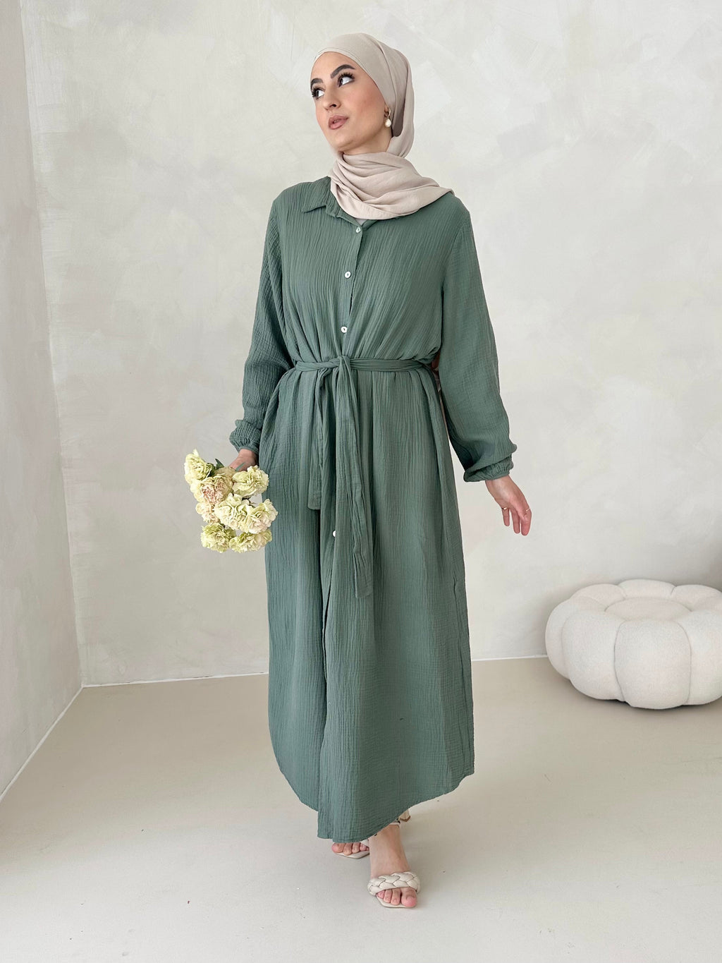 Robe en mousseline AVEC CEINTURE