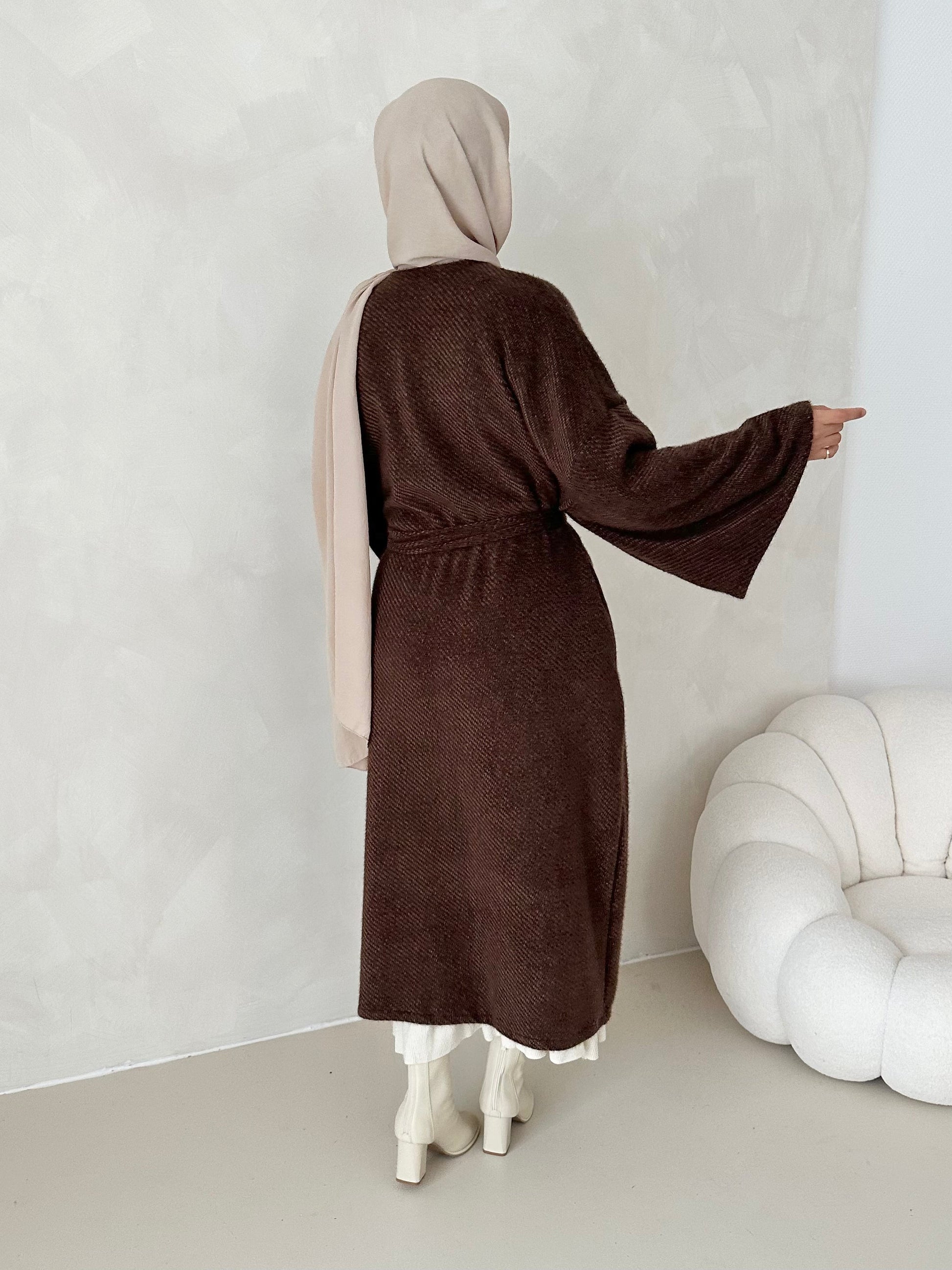 Manteau douillet avec ceinture