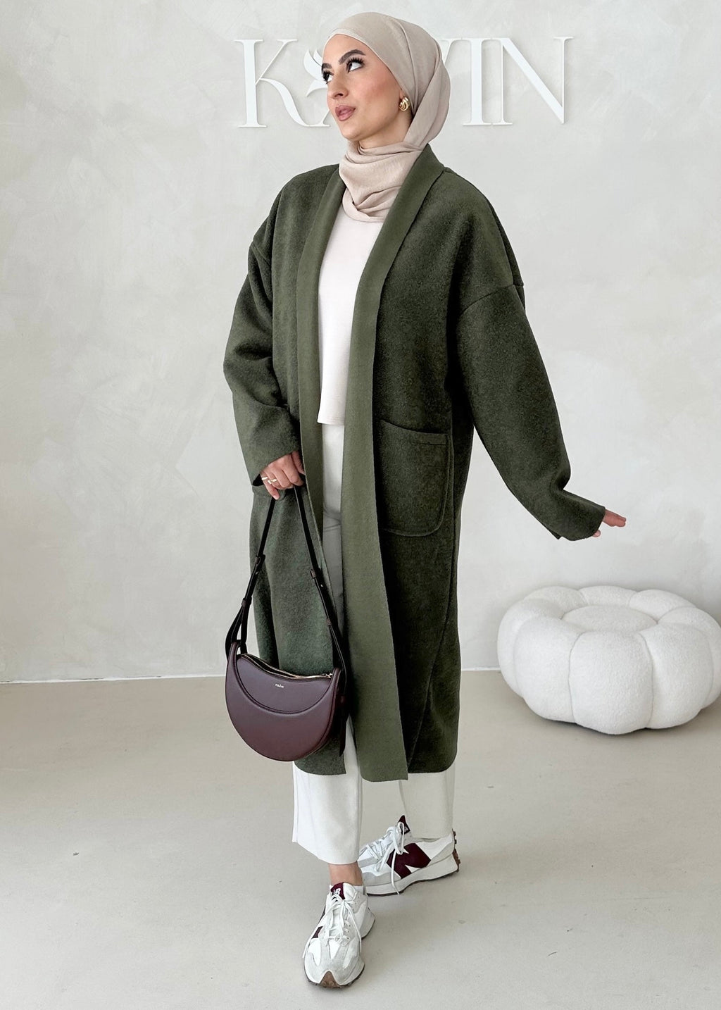 Manteau mi-saison sans col