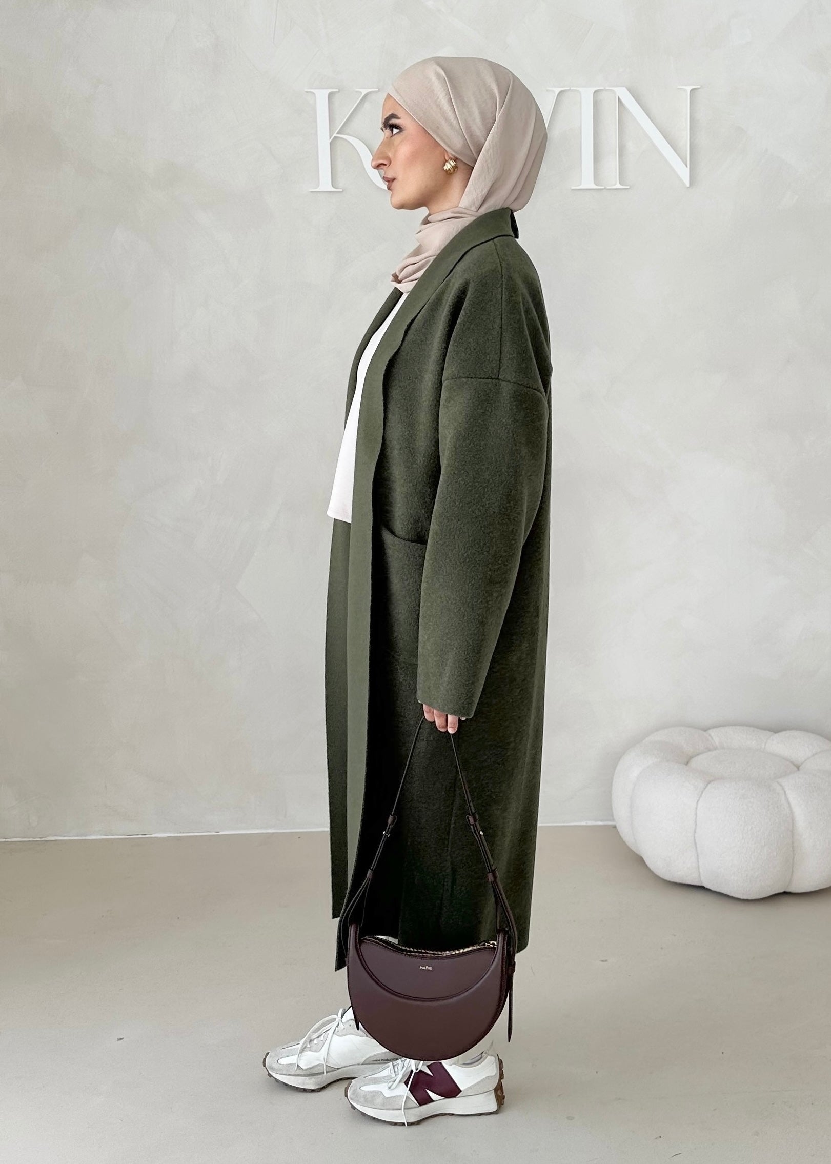 Manteau mi-saison sans col