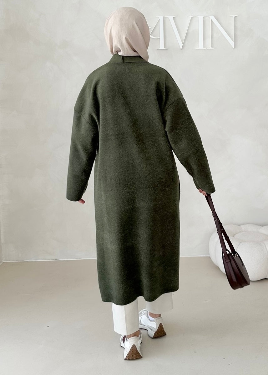 Manteau mi-saison sans col