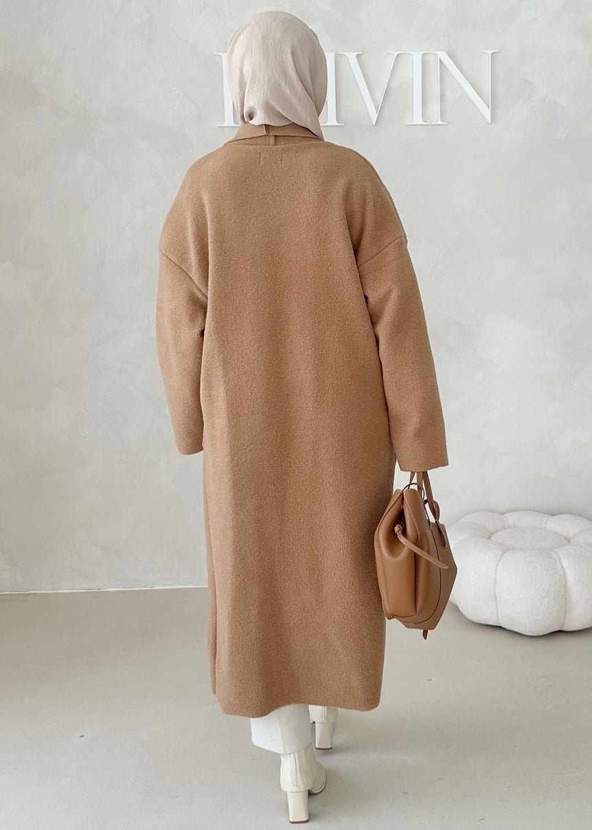 Manteau mi-saison sans col