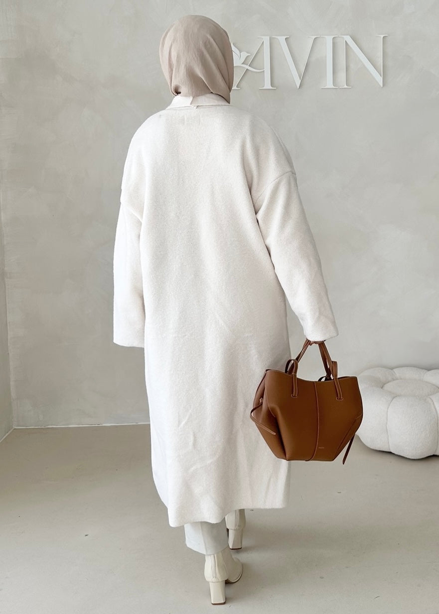 Manteau mi-saison sans col