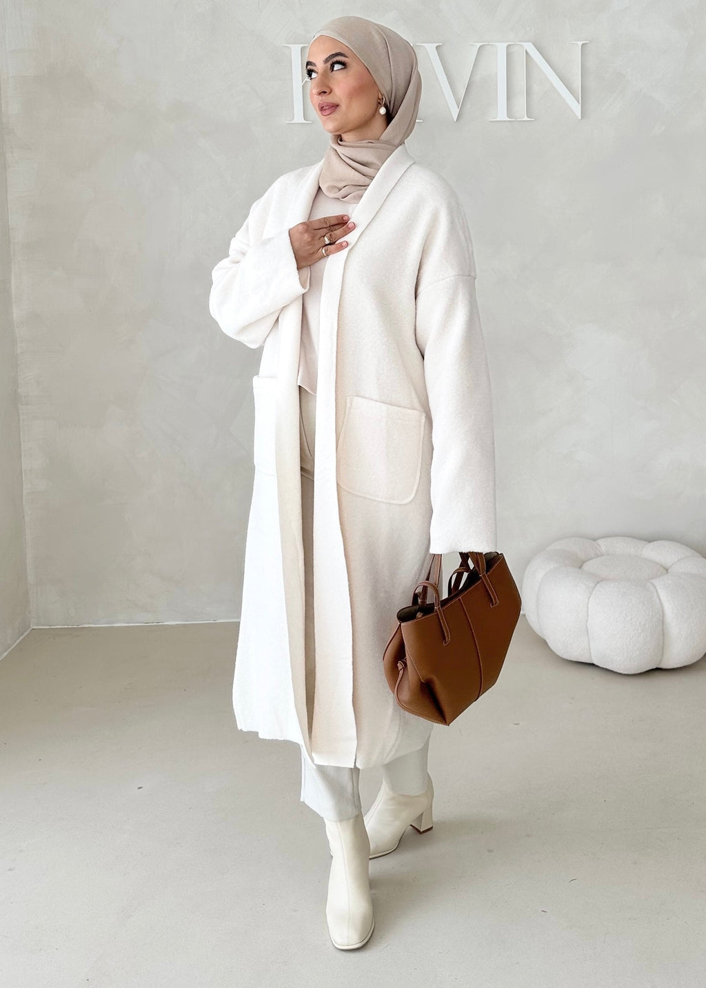 Manteau mi-saison sans col