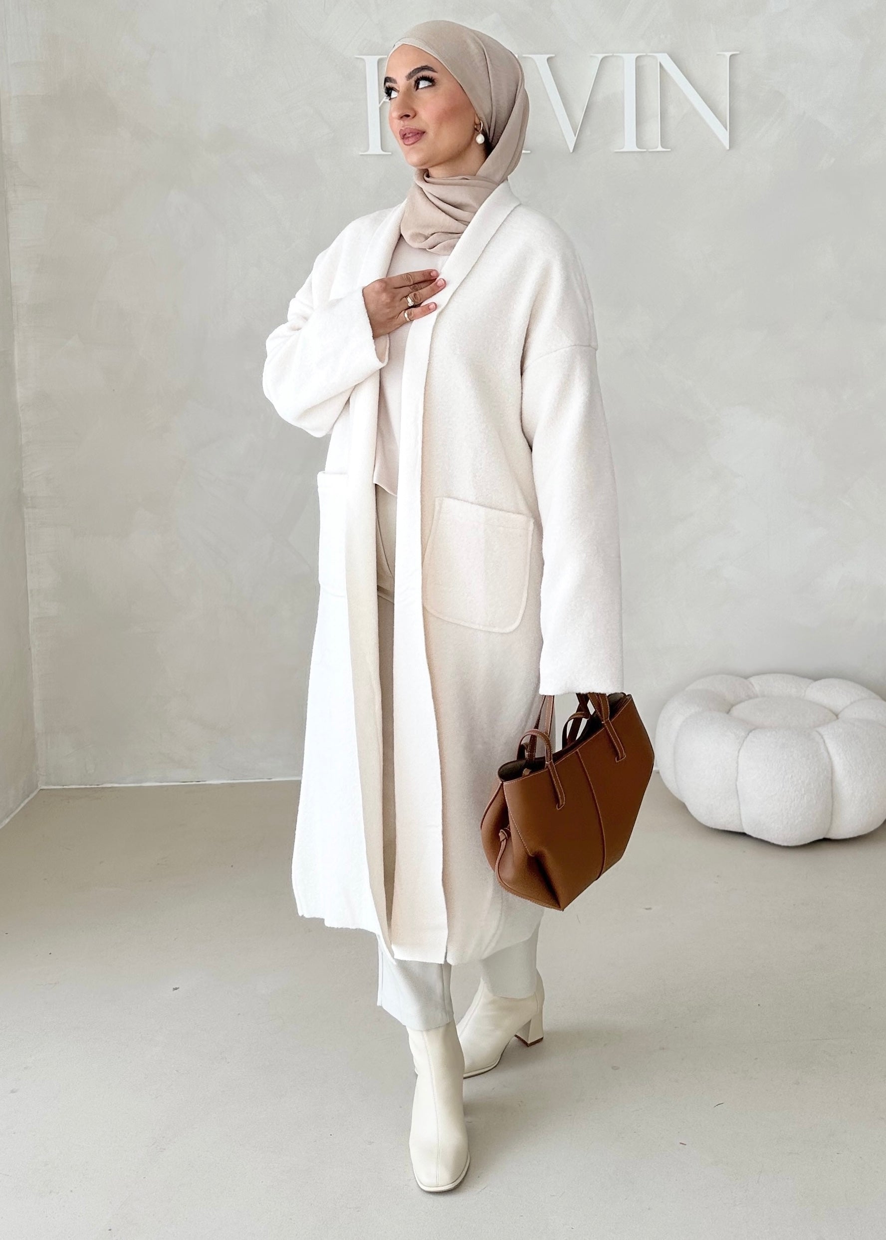 Manteau mi-saison sans col