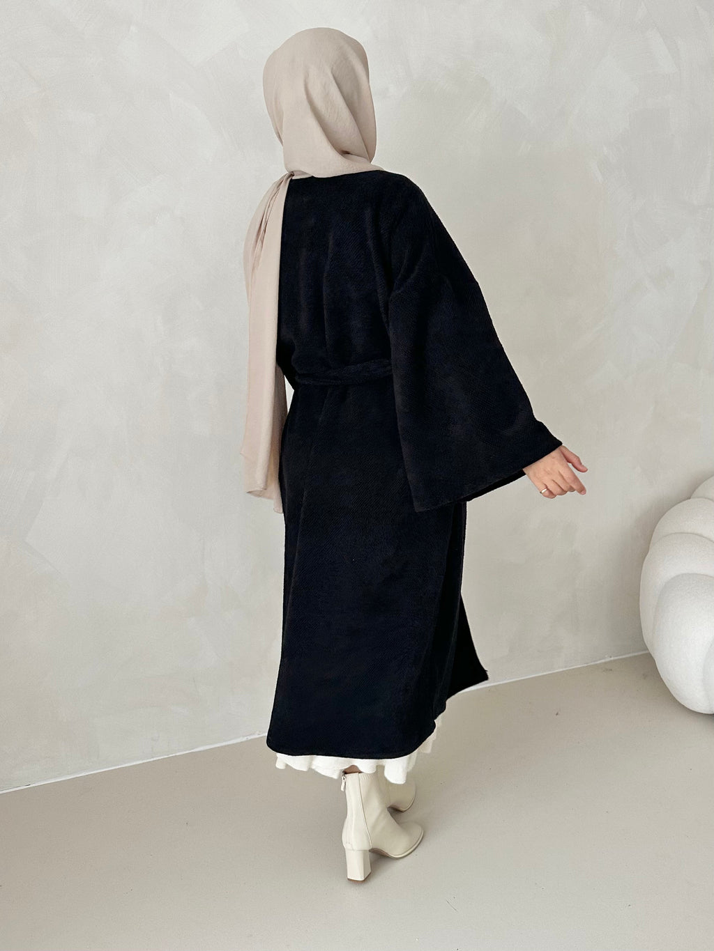 Manteau douillet avec ceinture