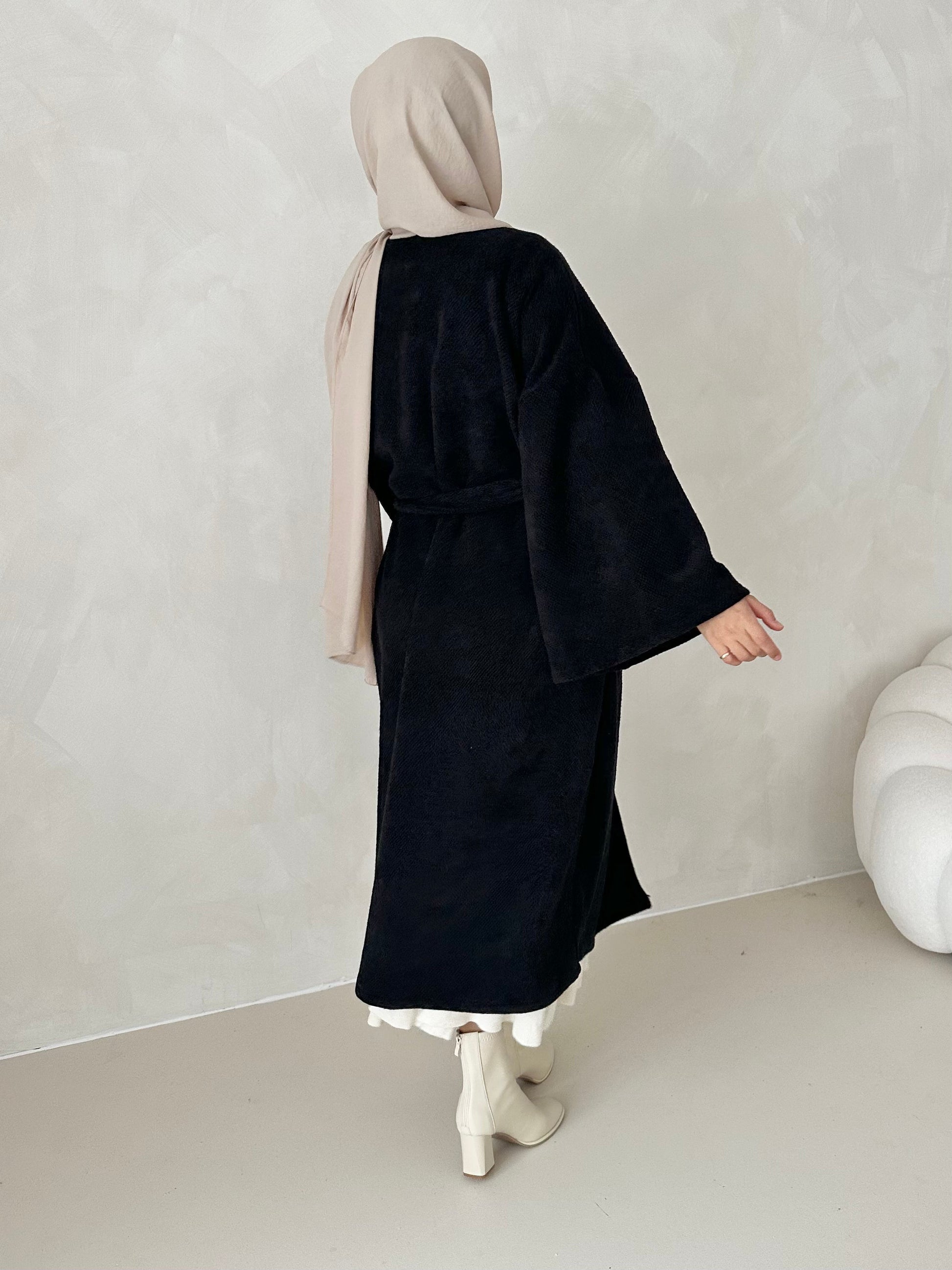 Manteau douillet avec ceinture