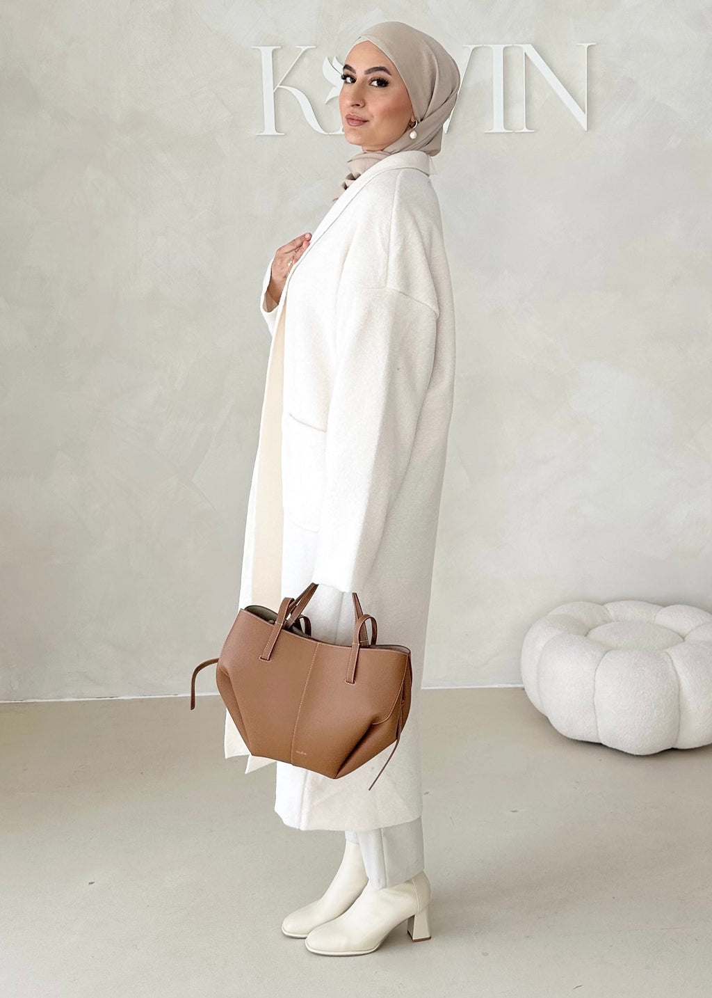 Manteau mi-saison sans col