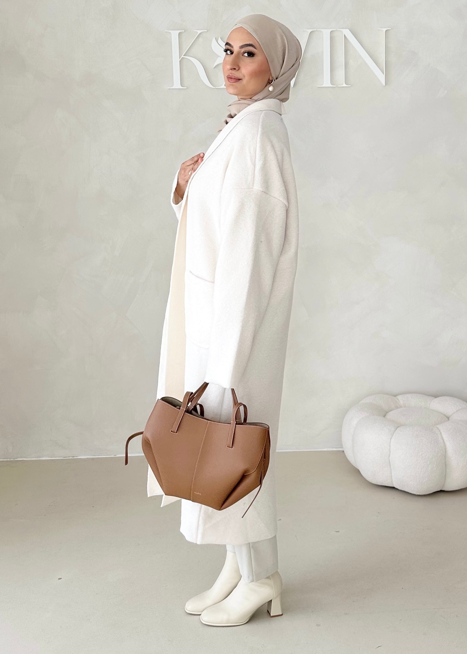 Manteau mi-saison sans col