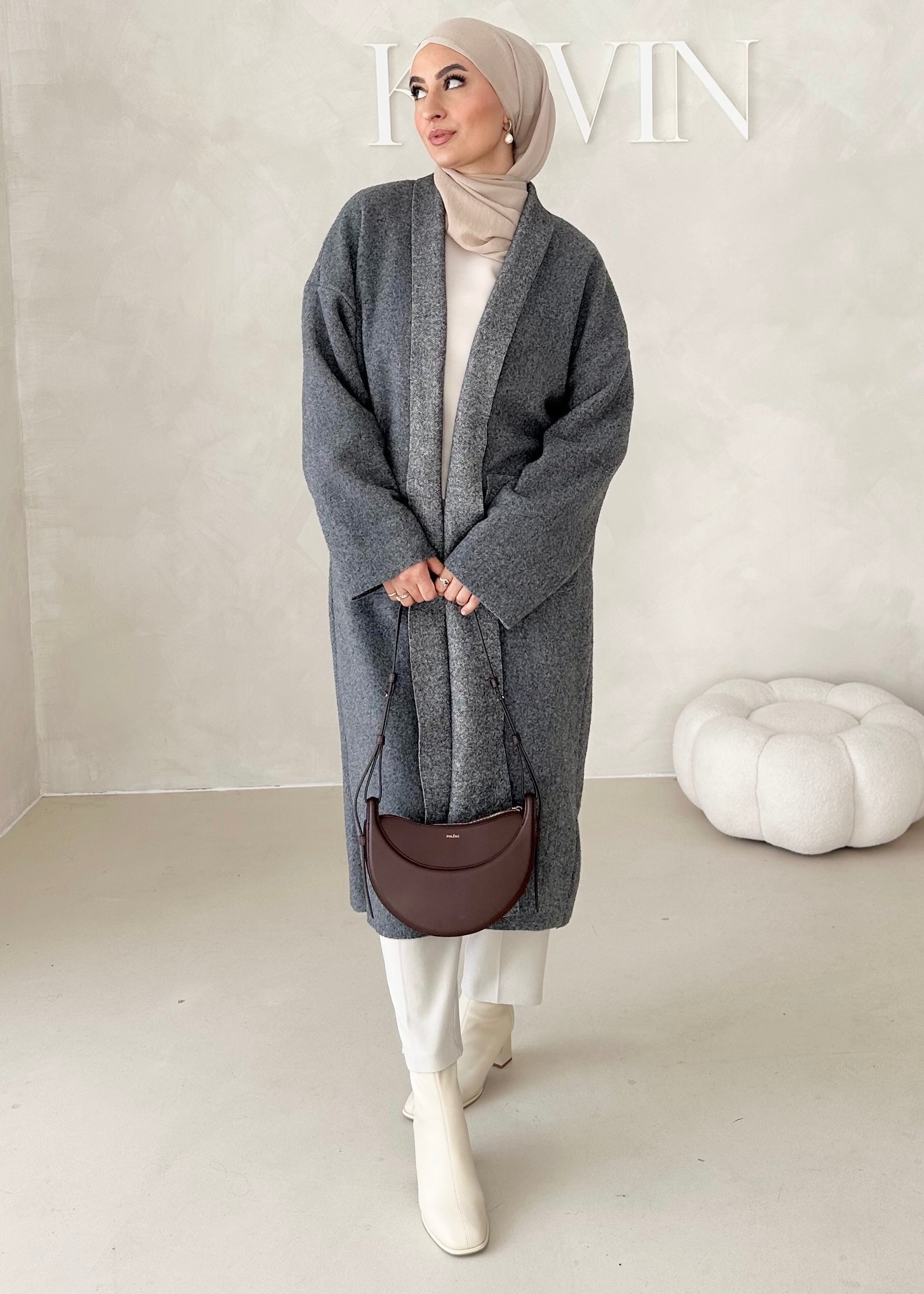 Manteau mi-saison sans col