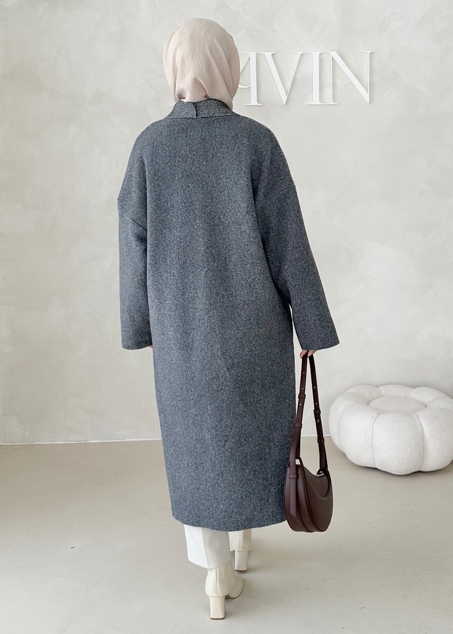 Manteau mi-saison sans col