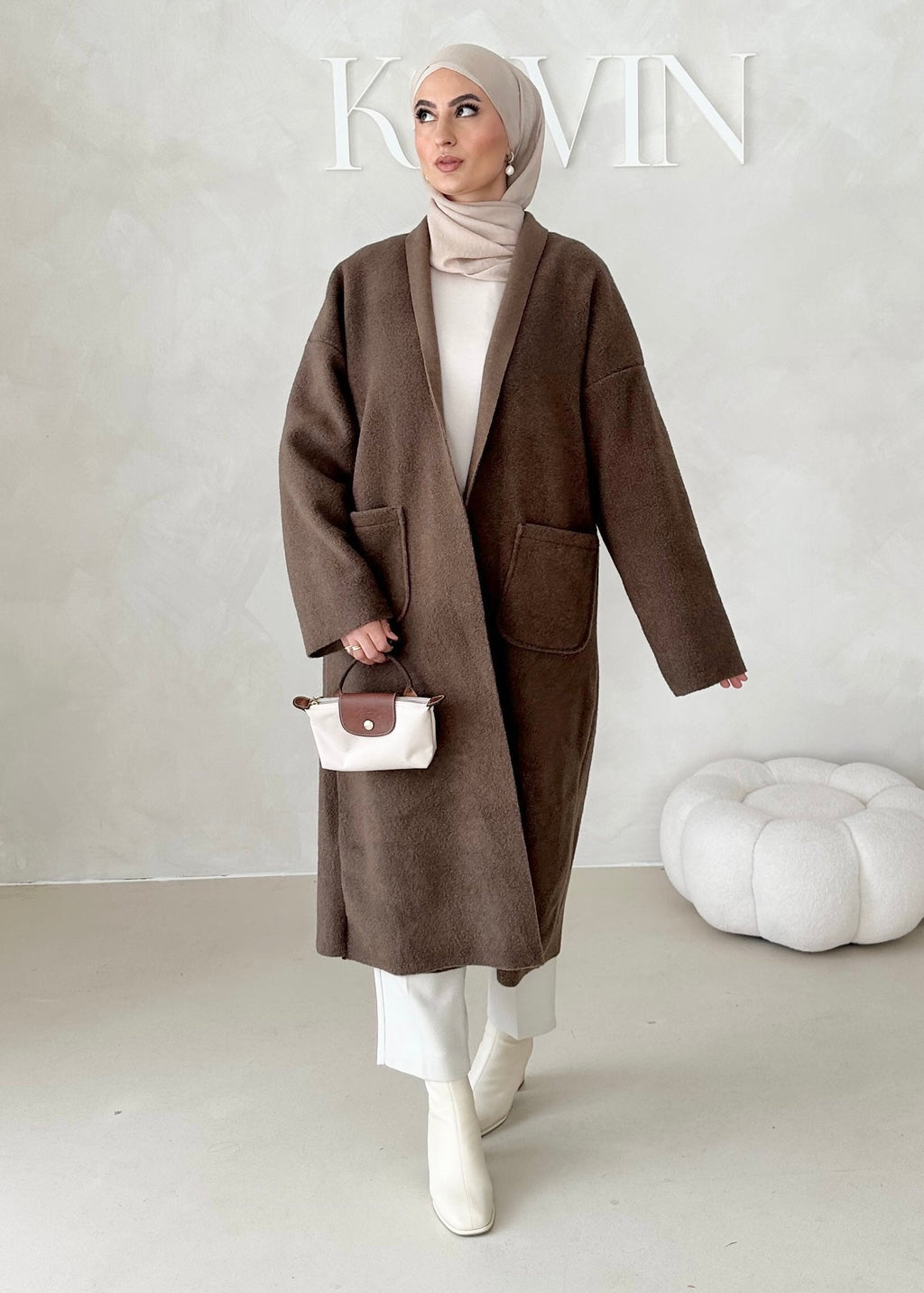 Manteau mi-saison sans col