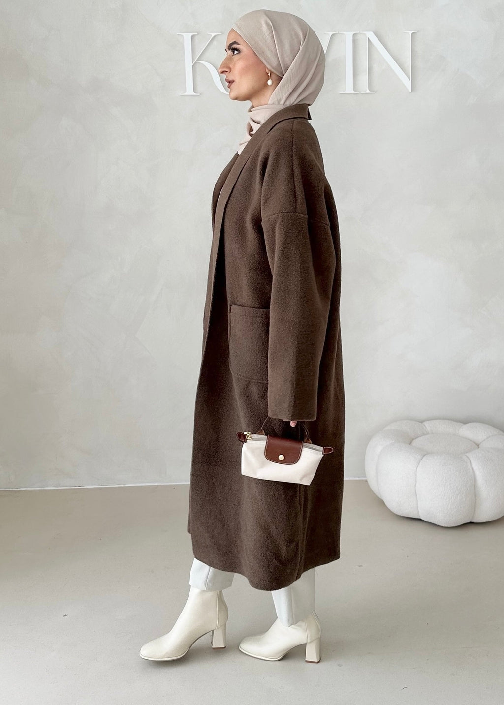 Manteau mi-saison sans col