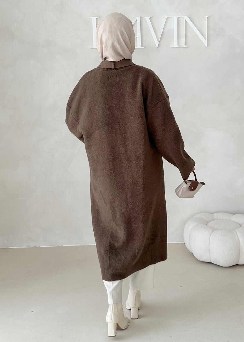 Manteau mi-saison sans col