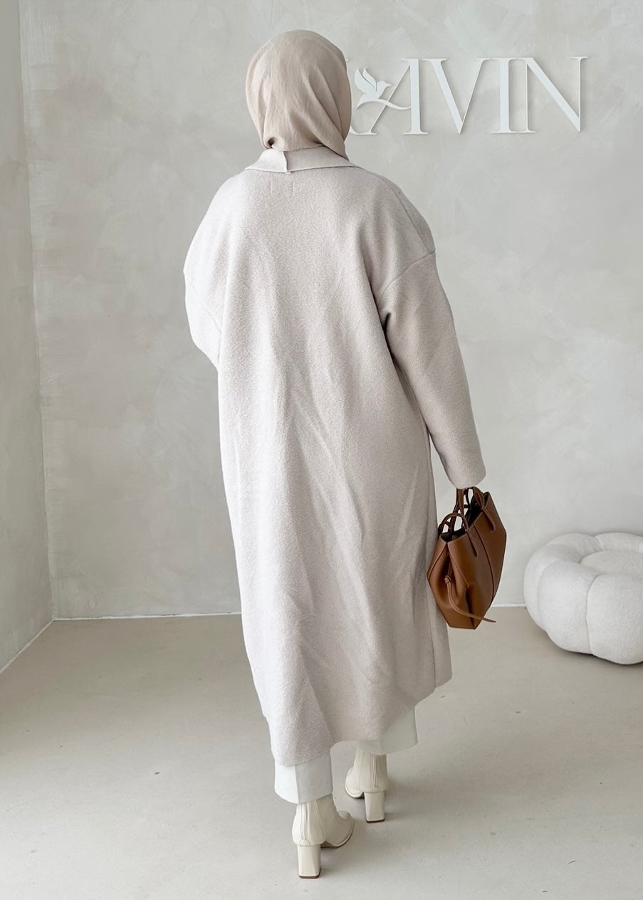 Manteau mi-saison sans col