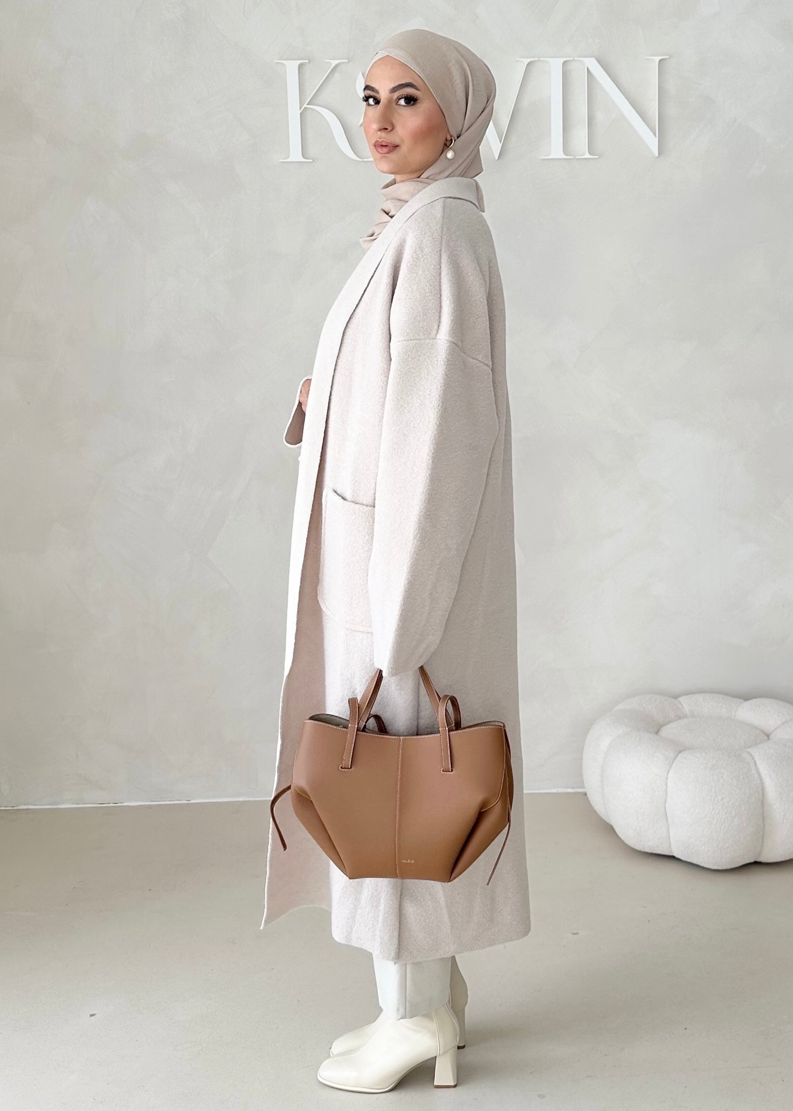 Manteau mi-saison sans col