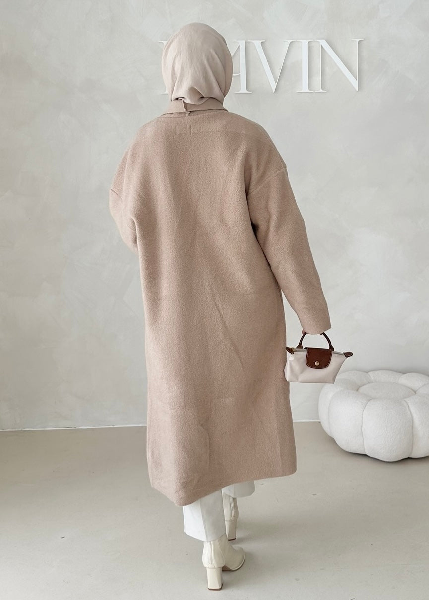 Manteau mi-saison sans col