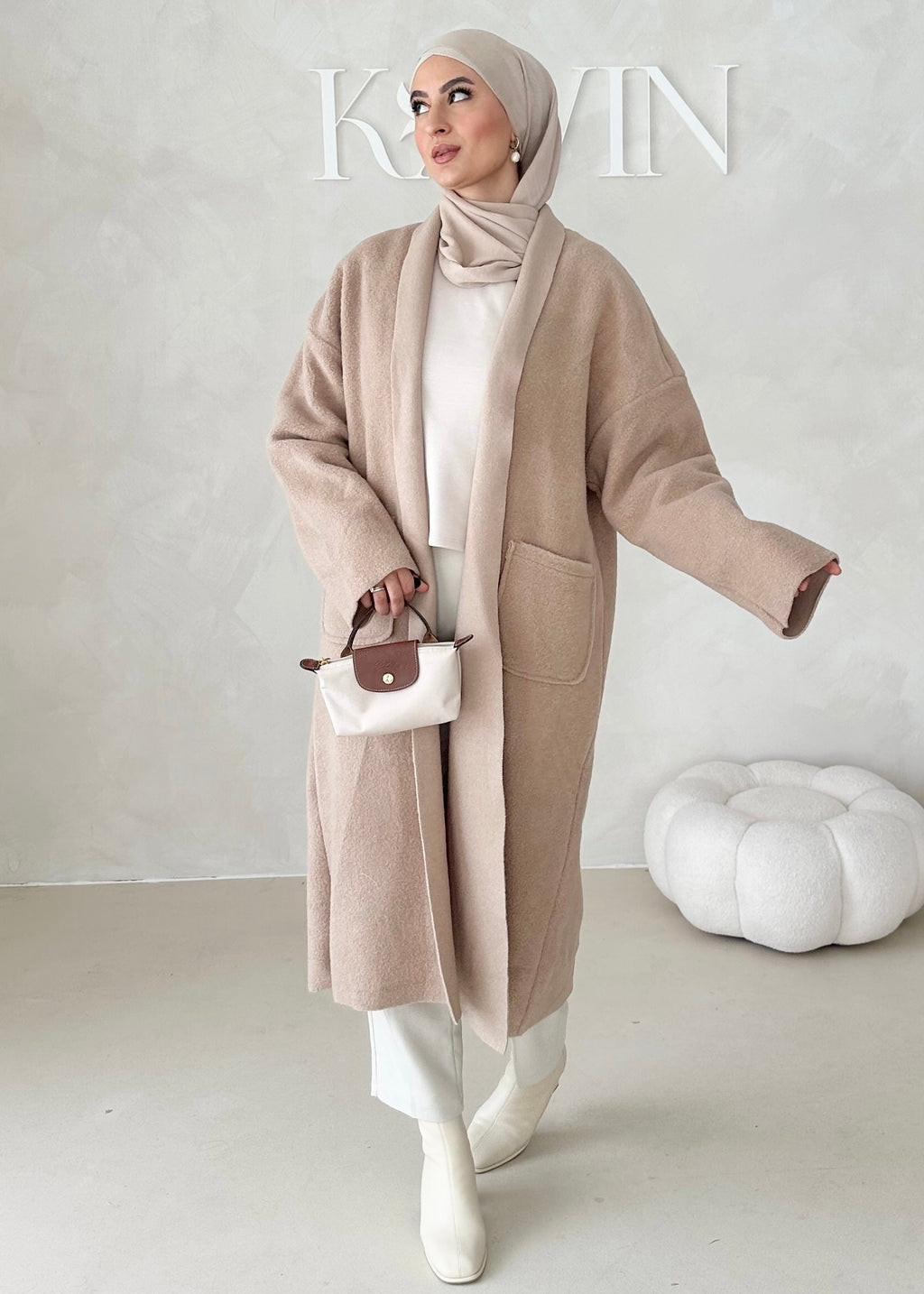 Manteau mi-saison sans col