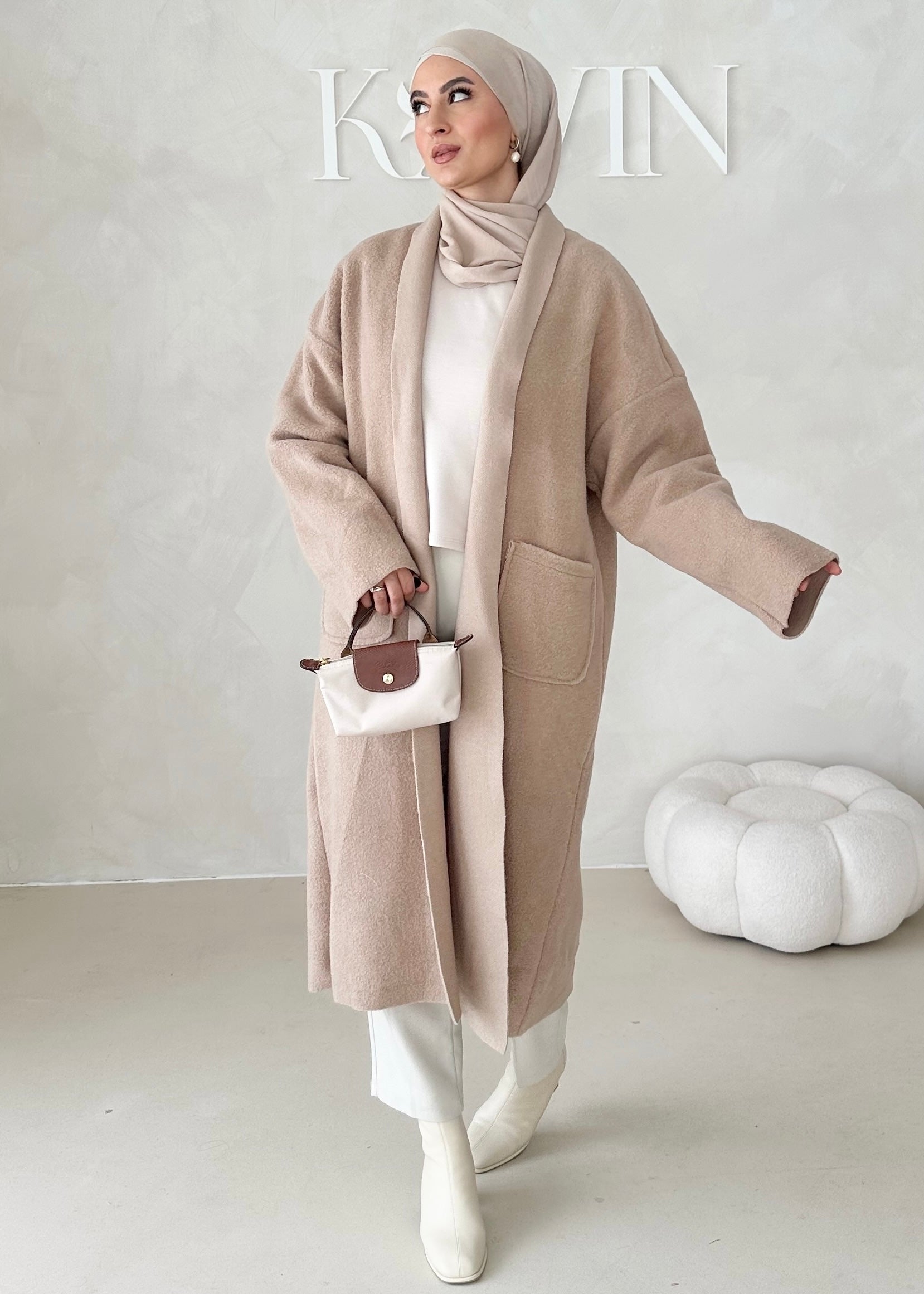 Manteau mi-saison sans col