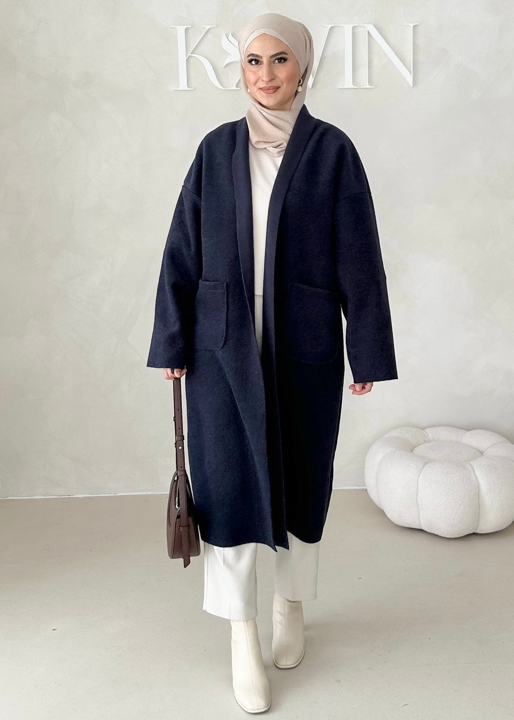 Manteau mi-saison sans col