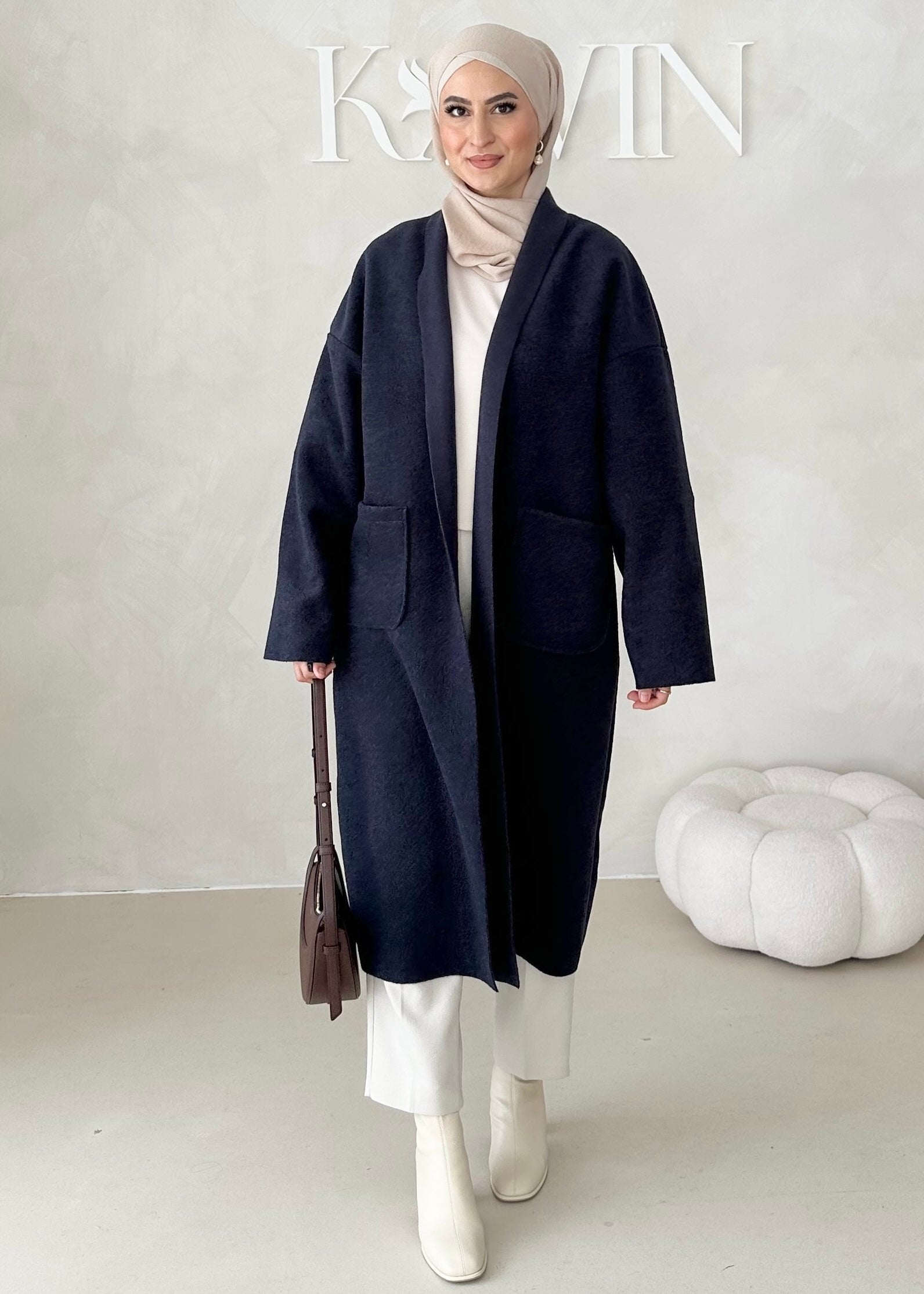 Manteau mi-saison sans col