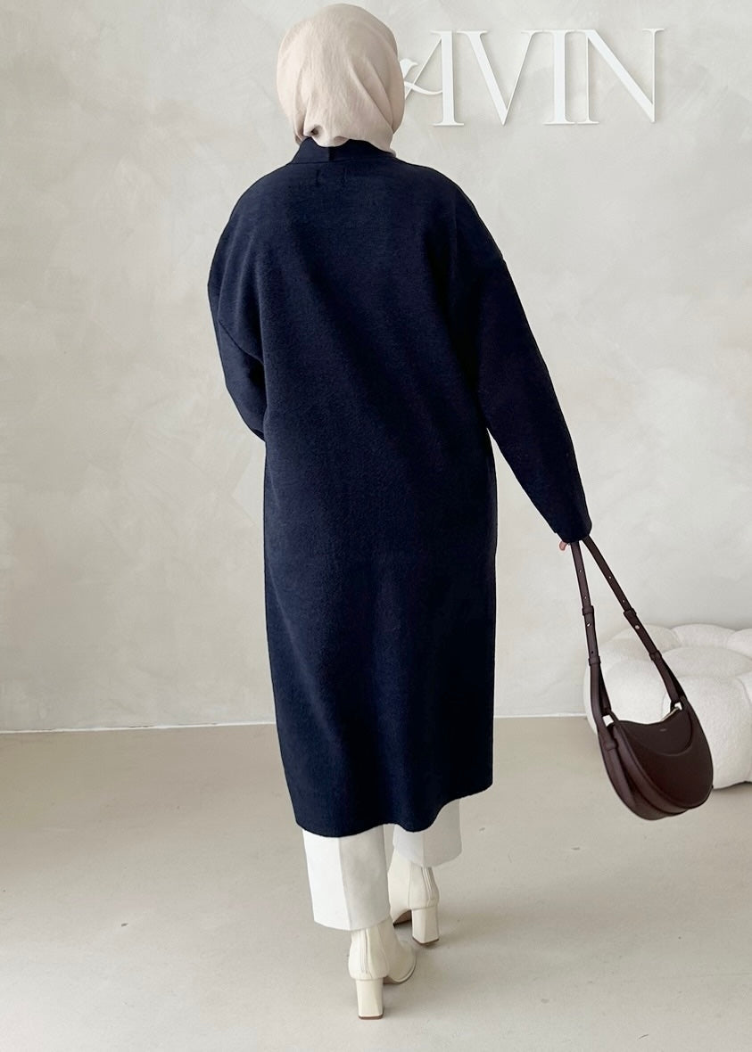 Manteau mi-saison sans col