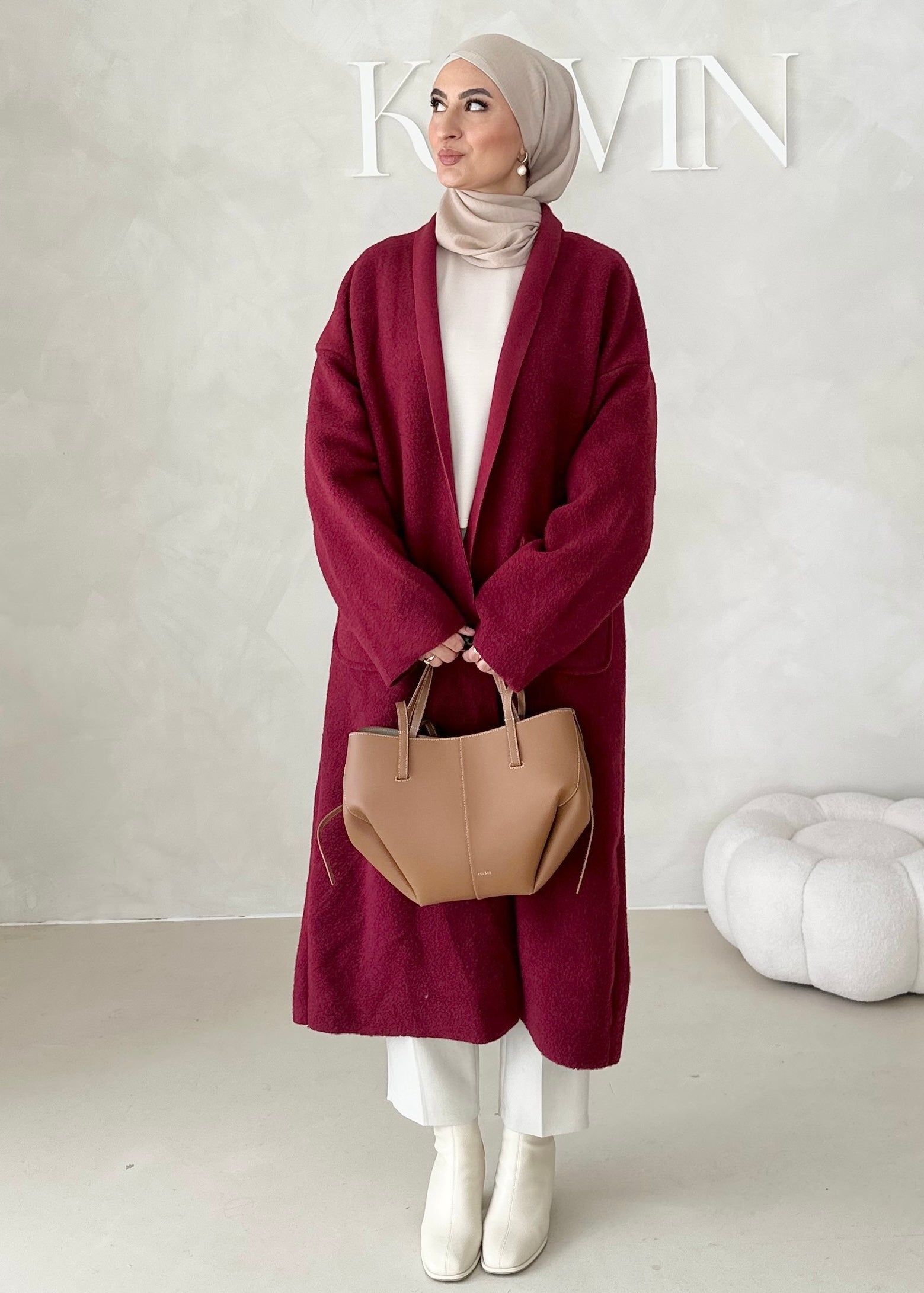 Manteau mi-saison sans col