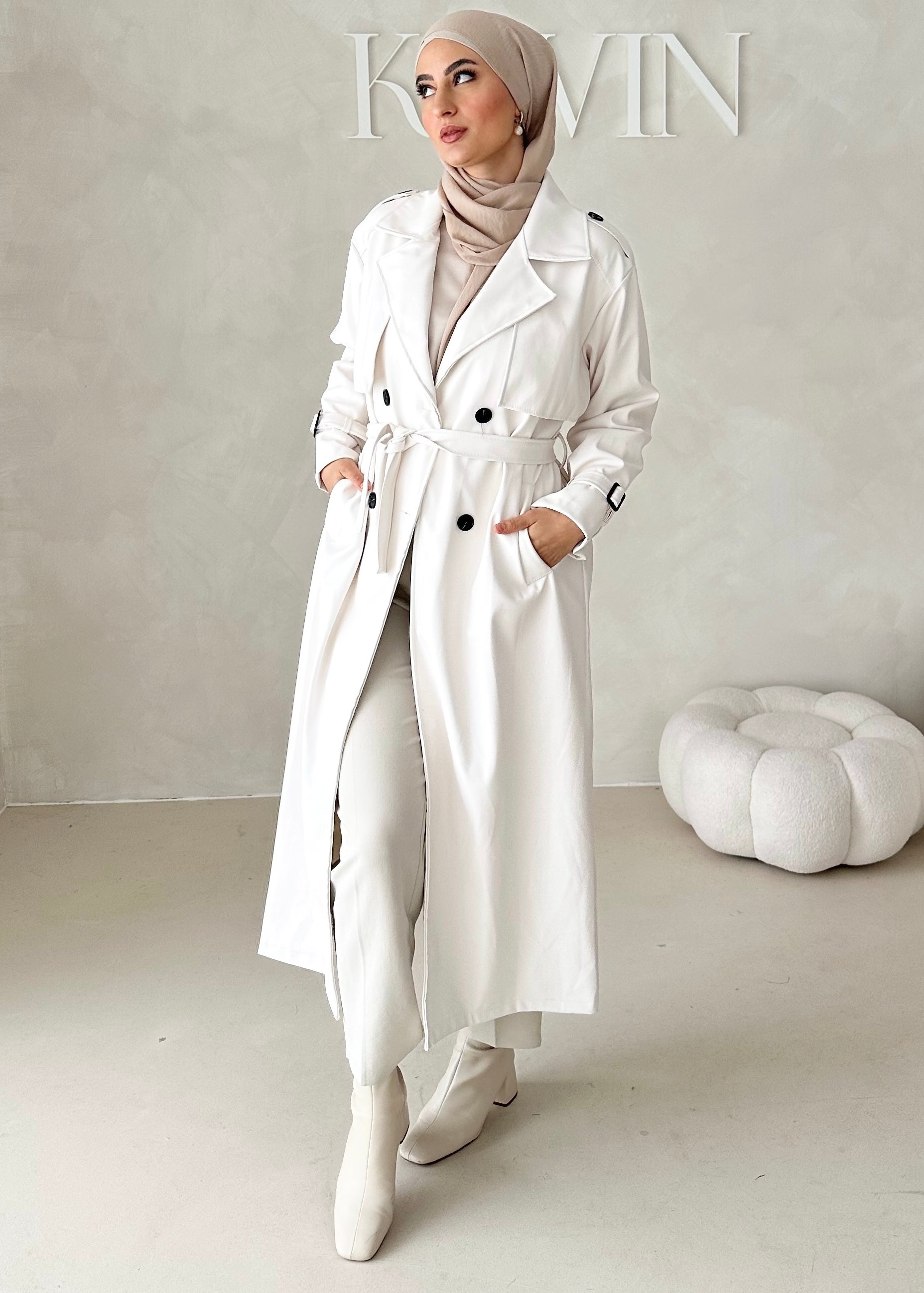 Trench aspect cuir