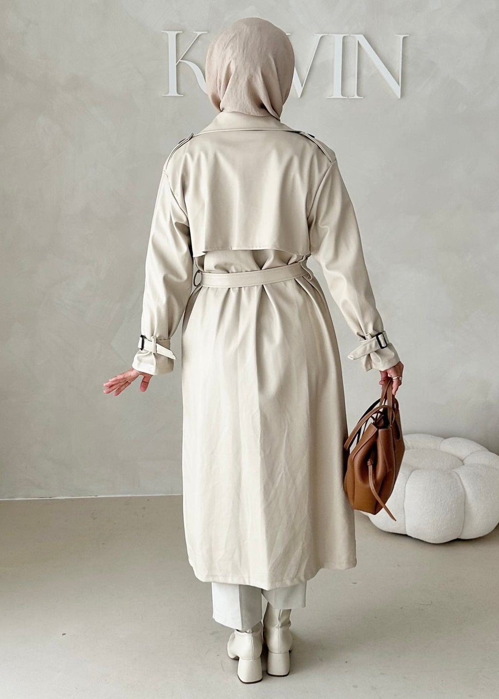 Trench aspect cuir
